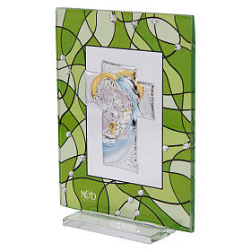 Wedding favour, Holy Family, green frame, 4x3 in