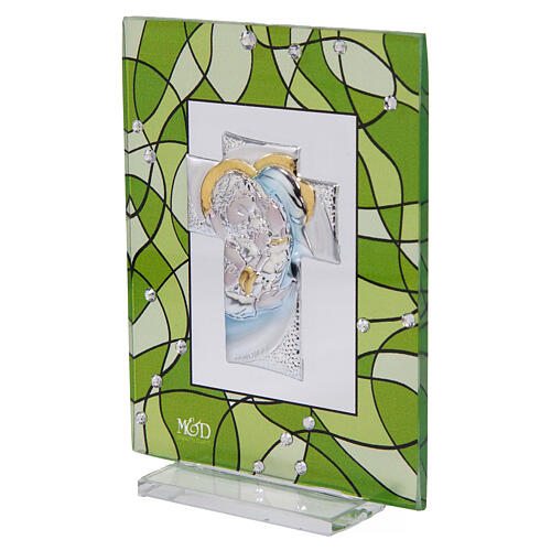 Wedding favour, Holy Family, green frame, 4x3 in 2