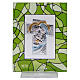 Quadretto bomboniera Sacra Famiglia verde 10x7,5 cm matrimonio s1