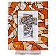 Quadretto bomboniera color ambra 14x11 cm Sacra Famiglia matrimonio s1