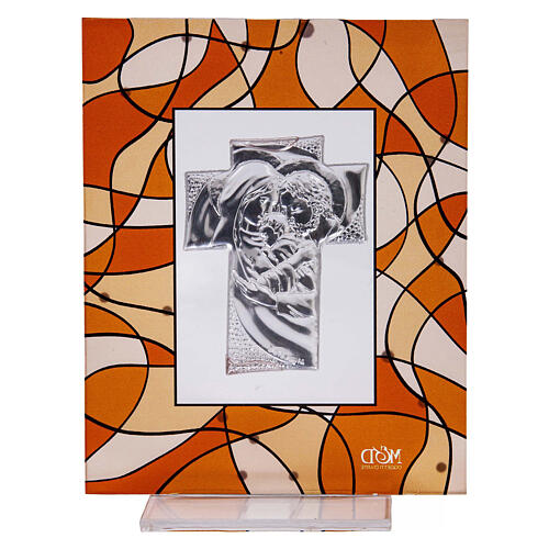 Quadro lembrancinha cor de âmbar 14x11 cm Sagrada Família casamento 3