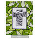 Cuadrito recuerdo 14x11 cm boda Sagrada Familia verde s3