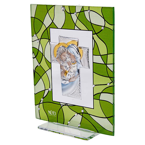 Tableau remerciement 14x11 cm mariage Sainte Famille vert 2