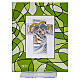 Quadro lembrancinha 14x11 cm casamento Sagrada Família verde s1