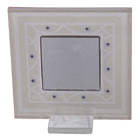 Quadretto bomboniera 7x7 cm matrimonio Sacra Famiglia avorio