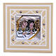 Baptism favor picture of angels 7x7 cm ivory s1