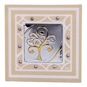 Ivory-coloured favour, Tree of Life, 3x3 in