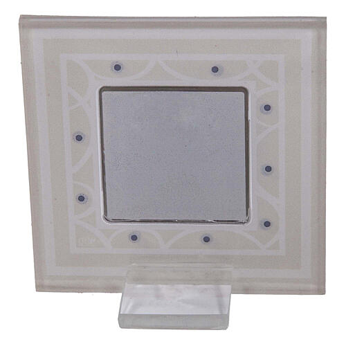 Ivory glass communion favor with box 7x7 cm 2