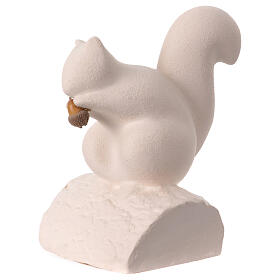 Écureuil stylisé avec gland argile réfractaire Centre Ave h 13 cm