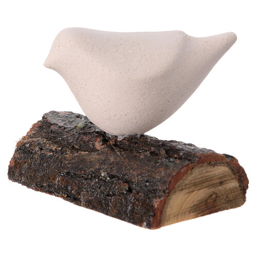 Bird on trunk natural color fireclay Centro Ave h 7 cm 2
