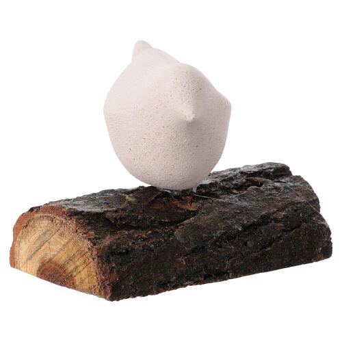 Bird on trunk natural color fireclay Centro Ave h 7 cm 3