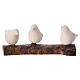 Trio passarinhos estilizados em argila refratária tronco natural Centro Ave h 8 cm s1