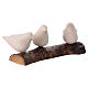 Trio passarinhos estilizados em argila refratária tronco natural Centro Ave h 8 cm s3