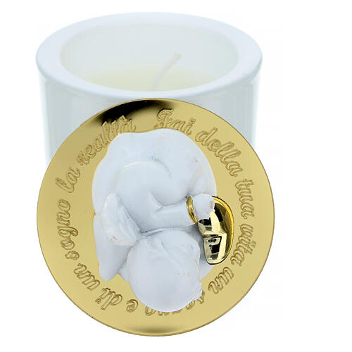 Duftkerze mit Engel und Herz – 10 cm, Gastgeschenk zur Taufe 3