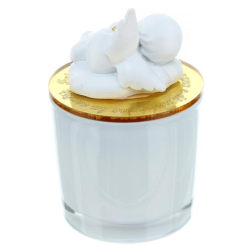 Duftkerze mit Engel und Herz – 10 cm, Gastgeschenk zur Taufe 4