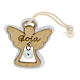 Angel-shaped wooden ornament, religious favour, 2 in s1