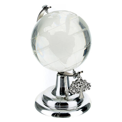 Globe with Tree of Life, religious favour, h 3 in 1