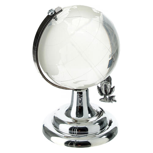 Globe with Eucharistic symbols, First Communion favour, h 3 in 2