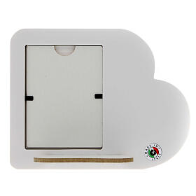 Portafoto Sacra Famiglia bianco oro 17x13 cm resina