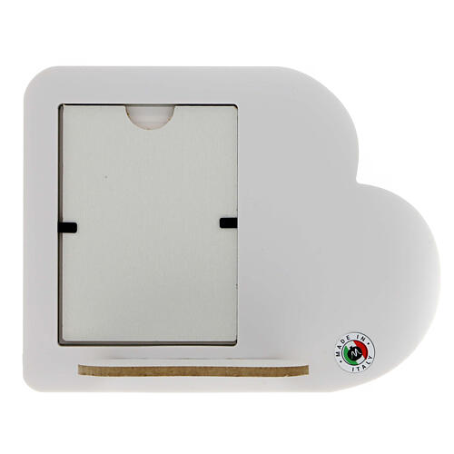 Portafoto Sacra Famiglia bianco oro 17x13 cm resina 2