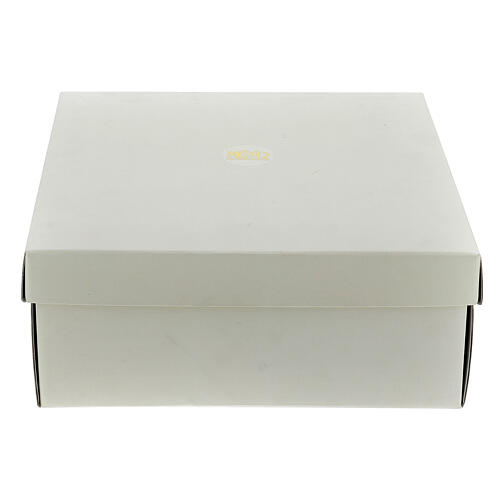 Portafoto Sacra Famiglia bianco oro 17x13 cm resina 3