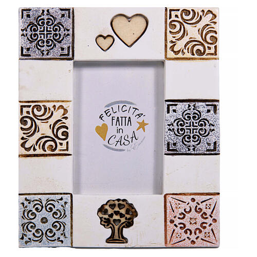 Resin photo frame with Tree of Life and hearts, 5x4 in 1