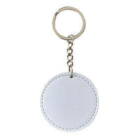 Round silver Tree of Life key ring, height 5 cm