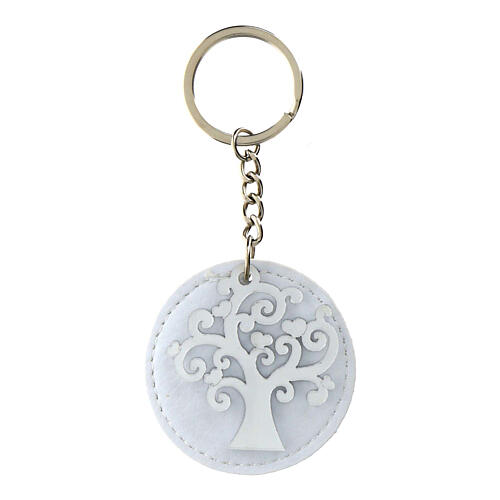 Round silver Tree of Life key ring, height 5 cm 1