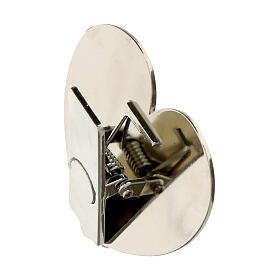 Heart-shaped magnetic clip with silver edge, h 2 in