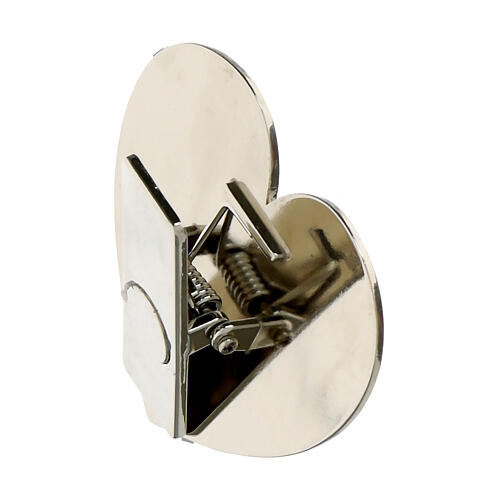 Heart-shaped magnetic clip with silver edge, h 2 in 2
