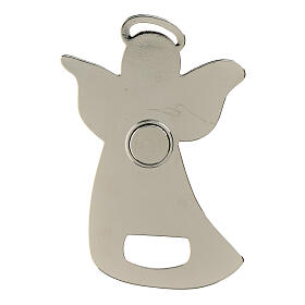 Angel-shaped magnetic cap opener, white and silver, h 4 in