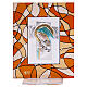 Baptism favour: Holy Mary on an amber-coloured frame, 5.5x4 in s1