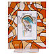 Bomboniera battesimo quadretto Maria 14x11 cm ambra s1