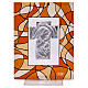 Bomboniera battesimo quadretto Maria 14x11 cm ambra s3