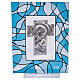 Bomboniera acquamarina battesimo quadretto 14x11 cm Maria s3