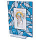 Aquamarine baptism favor Virgin Mary picture 14x11 cm  s2