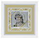 Tableau visage de Christ 17x17 cm couleur ivoire s1