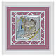 Quadretto maternità rosa idea regalo battesimo 17x17 cm s1