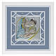 Maternity picture with blue frame, Baptism gift idea, 7x7 in s1