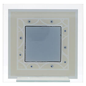 Quadretto idea regalo Sacra Famiglia avorio 17x17 cm 