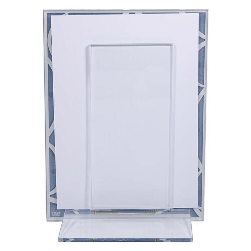 Bilderrahmen aus Glas zur Taufe – Mutterschaft, 10 × 7 cm, blauer Rahmen 3