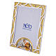 Bilderrahmen aus Glas zur Firmung – Symbole der Firmung, 10 × 7 cm, elfenbeinfarbener Rahmen s2