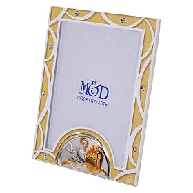 Confirmation photo frame, ivory-coloured glass, 4x3 in