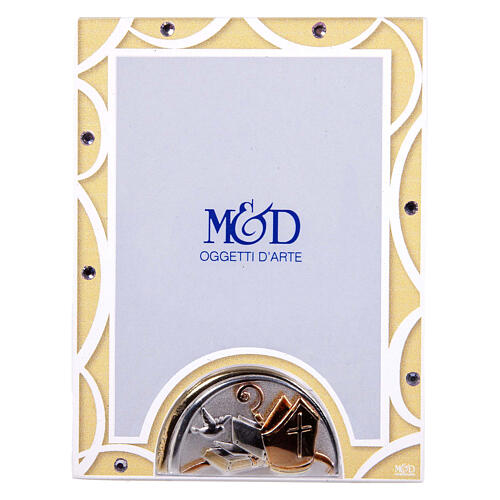 Confirmation photo frame, ivory-coloured glass, 4x3 in 1