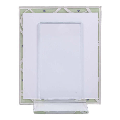 Green glass photo frame, Confirmation gift, 4x3 in 3