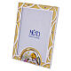 Bilderrahmen aus Glas zur Erstkommunion – Symbole der Eucharistie, 10 × 7 cm, elfenbeinfarbener Rahmen s2