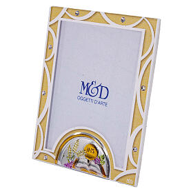 First Communion photo frame, ivory-coloured glass, 4x3 in