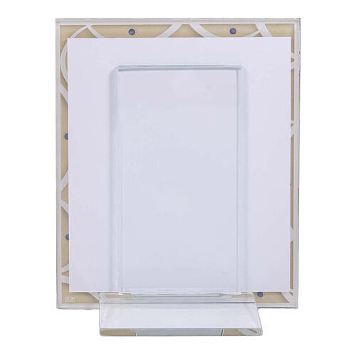 First Communion photo frame, ivory-coloured glass, 4x3 in 3