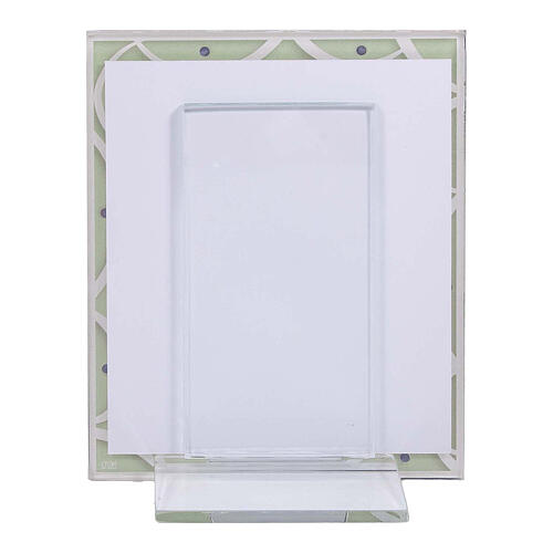 Portafoto verde regalo prima comunione 10x7 cm vetro 3