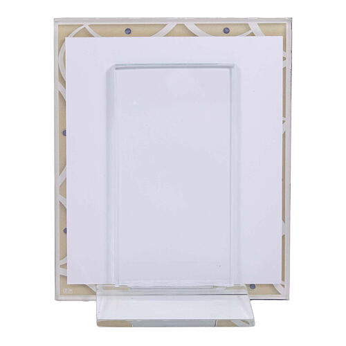 Wedding photo frame with Holy Family, ivory-coloured glass, 4x3 in 3